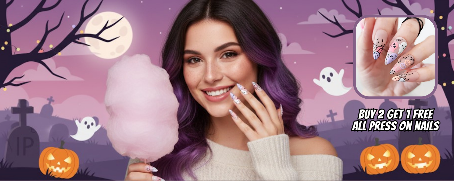 Get spooky glam with Zibuya’s Halloween Press On Nails! Easy, reusable & salon-perfect. Limited-time offer: Buy 2 Get 1 Free. Free shipping over $35!