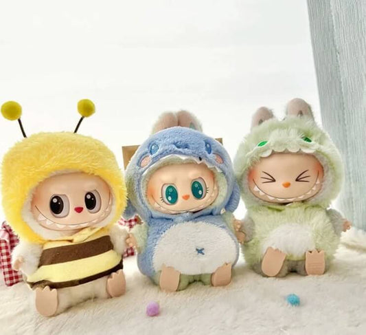 Green dinosaur cosplay outfit for Labubu collectible figures from Zibuya