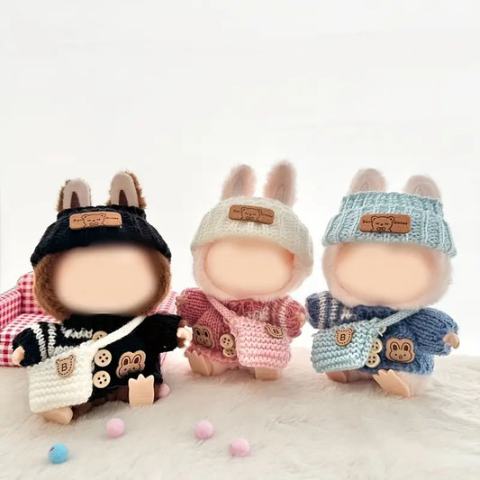 Three plush toys with hats and scarves on a white background at zibuya store