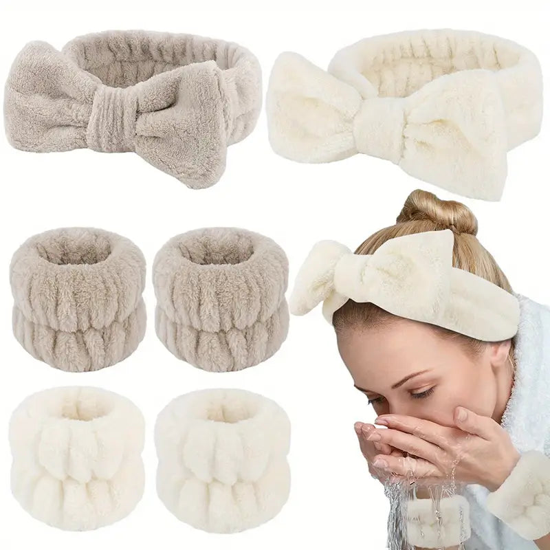 Slay & Spa Fluffy  Headband + Wrist Set