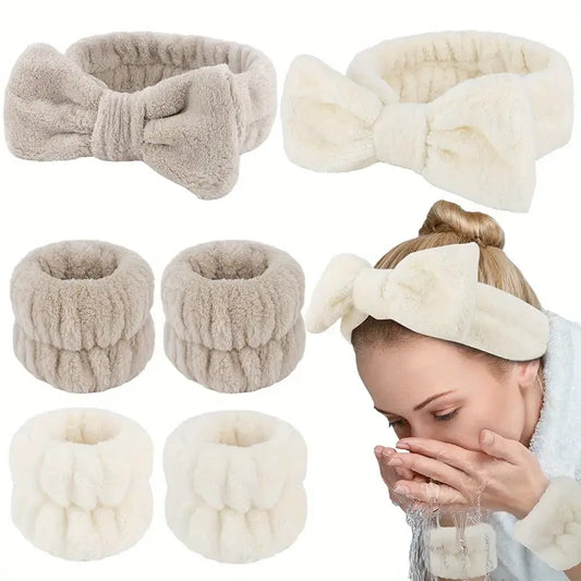 Slay & Spa Fluffy  Headband + Wrist Set