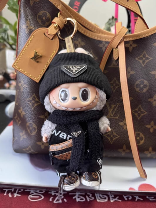 Designer Drip Labubu Outfit (5 Pieces) - Alexander Wang, LV, Prada