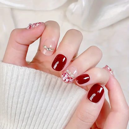 Sugarplum Babe - Elegant Red Press On Nails 10 Pieces