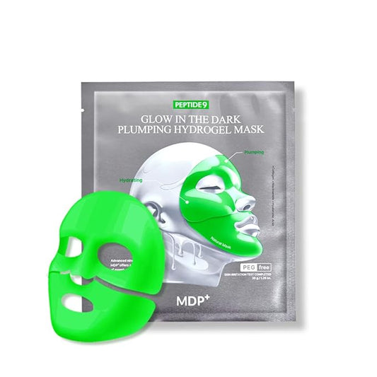 Green hydrogel mask with packaging on a white background at Zibuya Official Store