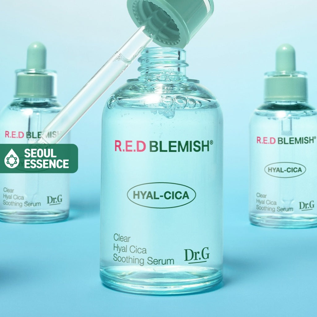 Suffering from redness, irritation, or dry stressed skin? Dr.G R.E.D Hyal-Cica Soothing Serum calms & hydrates with ceramide, cica, and hyaluronic acid. Lightweight and fast-absorbing. Ships free in USA & Canada—order today!